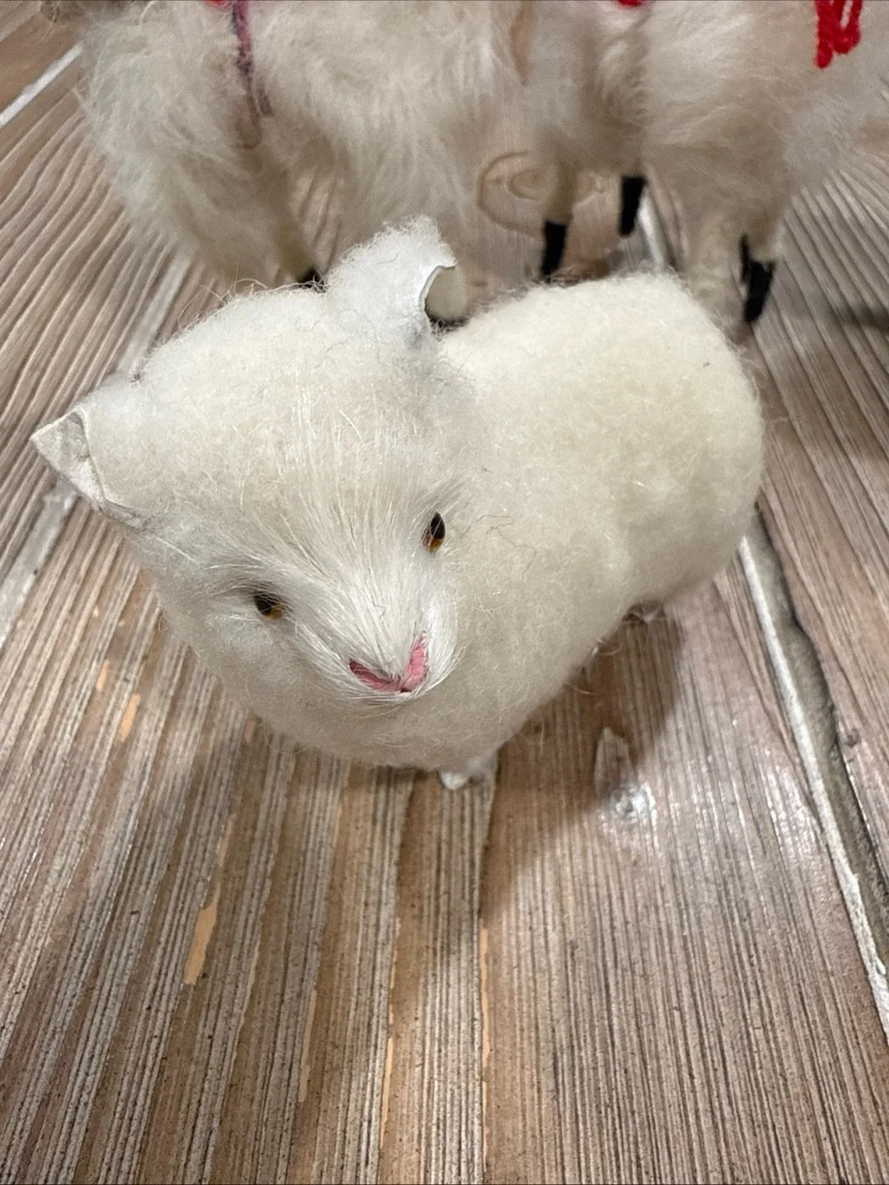 Vintage Handcrafted Real Alpaca Fur Llama and Sheep Ram Figurine Lot of 5